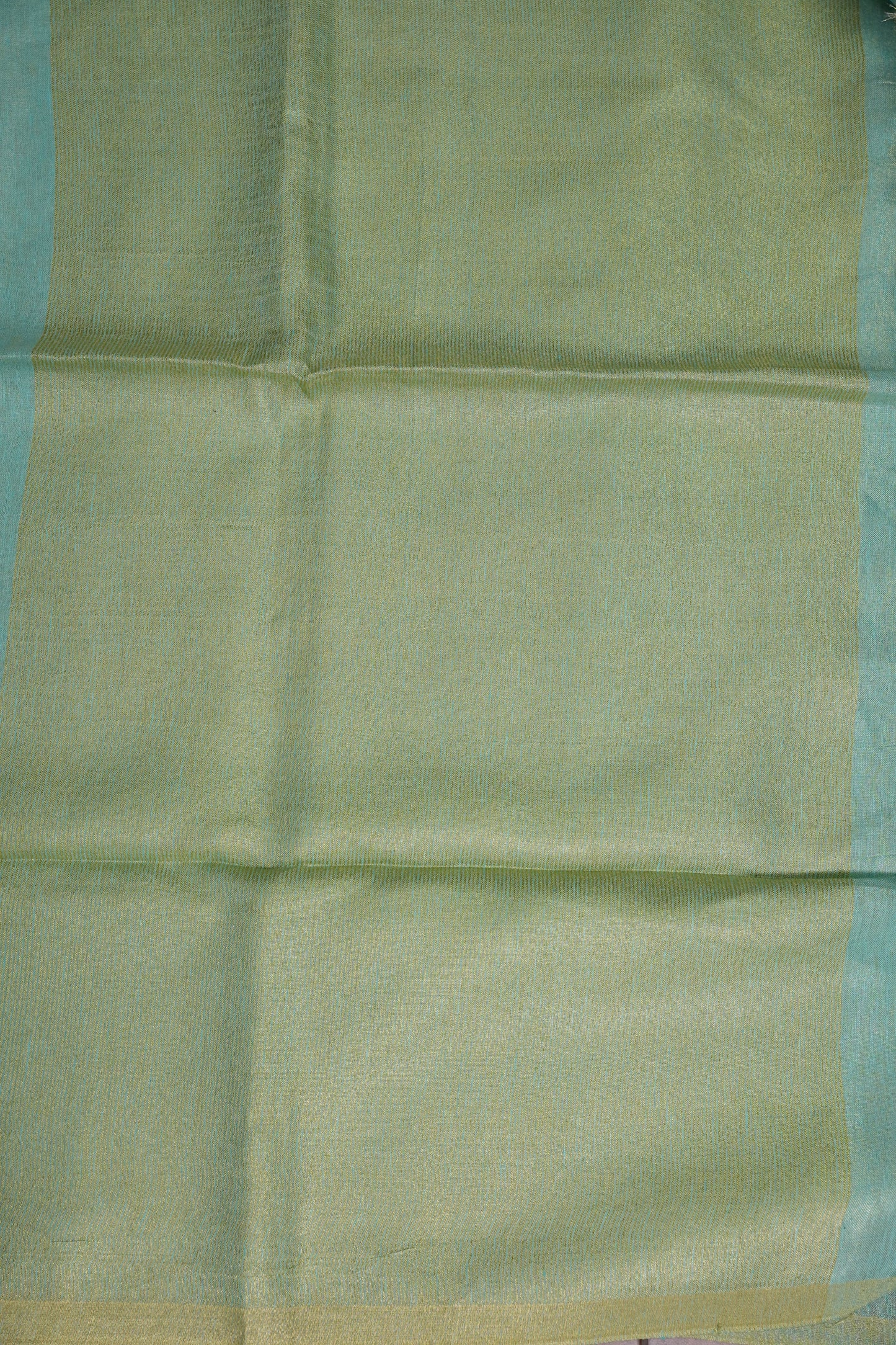Aqua Blue & Soft Gold Tissue Linen Saree