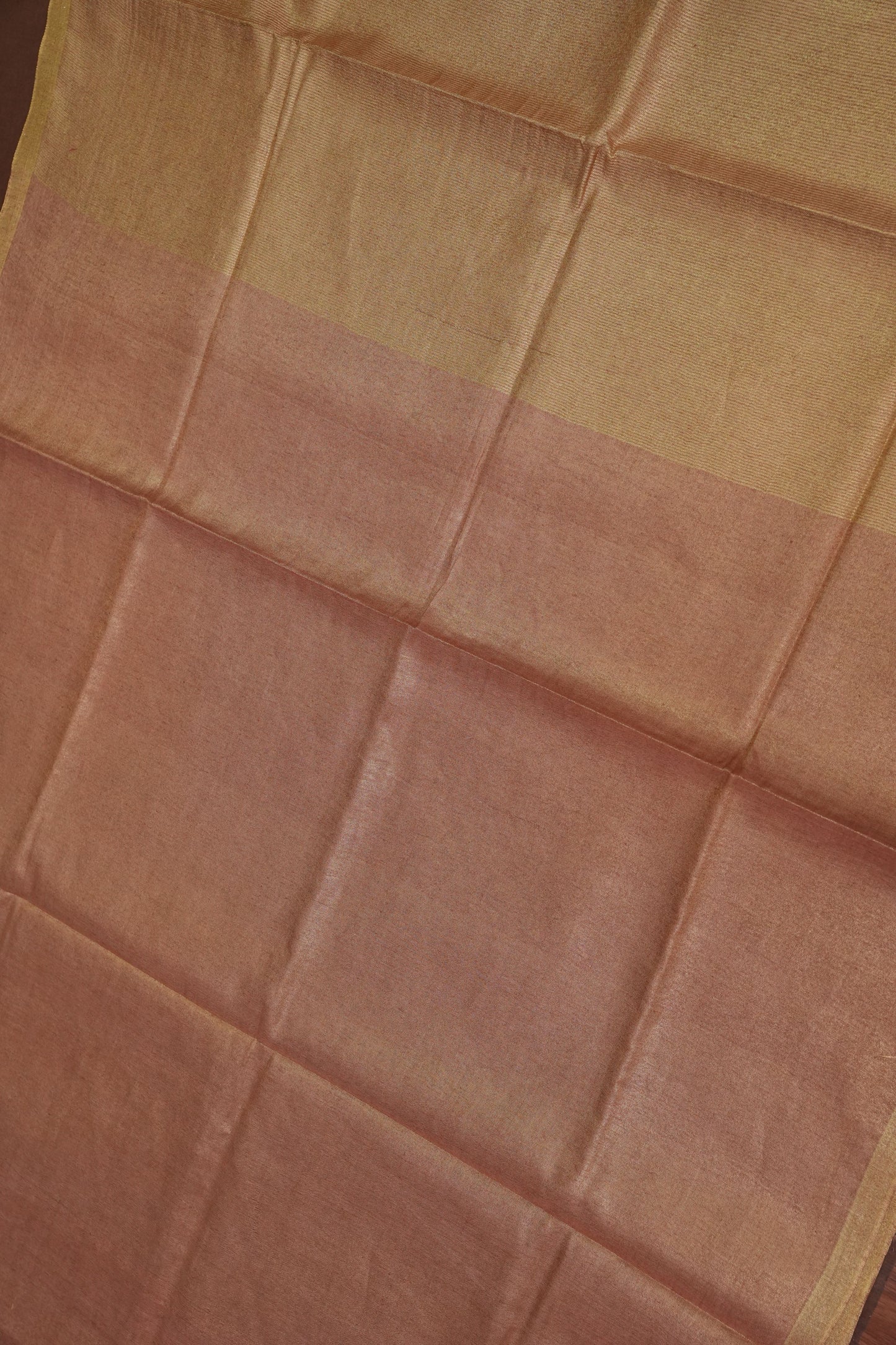Peach Blush & Soft Gold Tissue Linen Saree