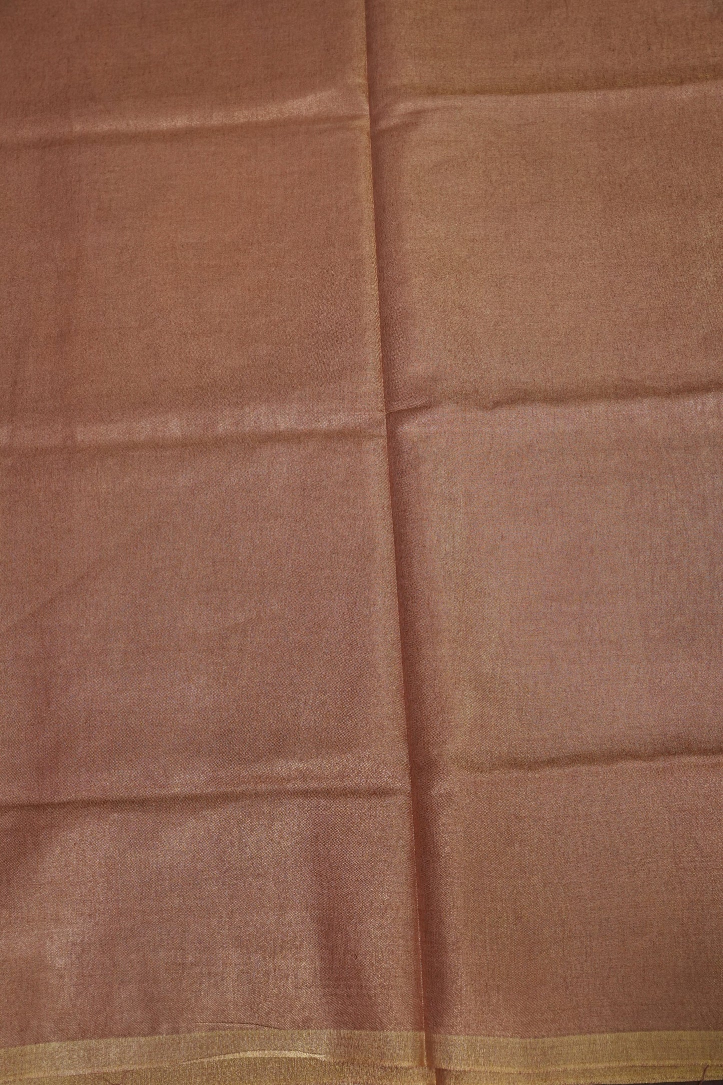 Peach Blush & Soft Gold Tissue Linen Saree