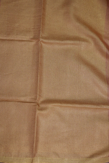Peach Blush & Soft Gold Tissue Linen Saree