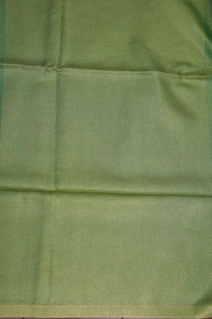 Fresh Green & Soft Gold Tissue Linen Saree