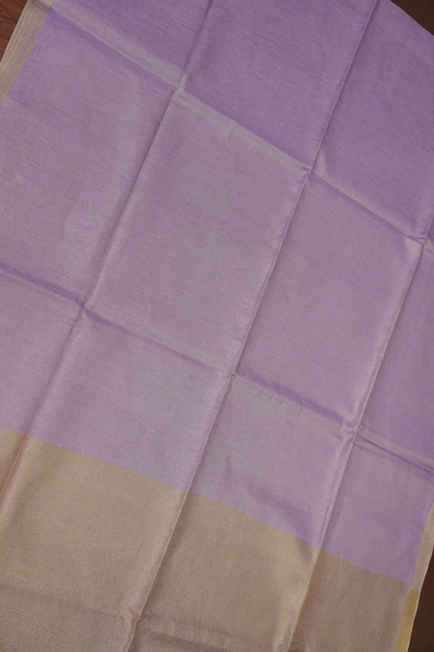 Soft Lilac Purple & Champagne Gold Tissue Linen Saree