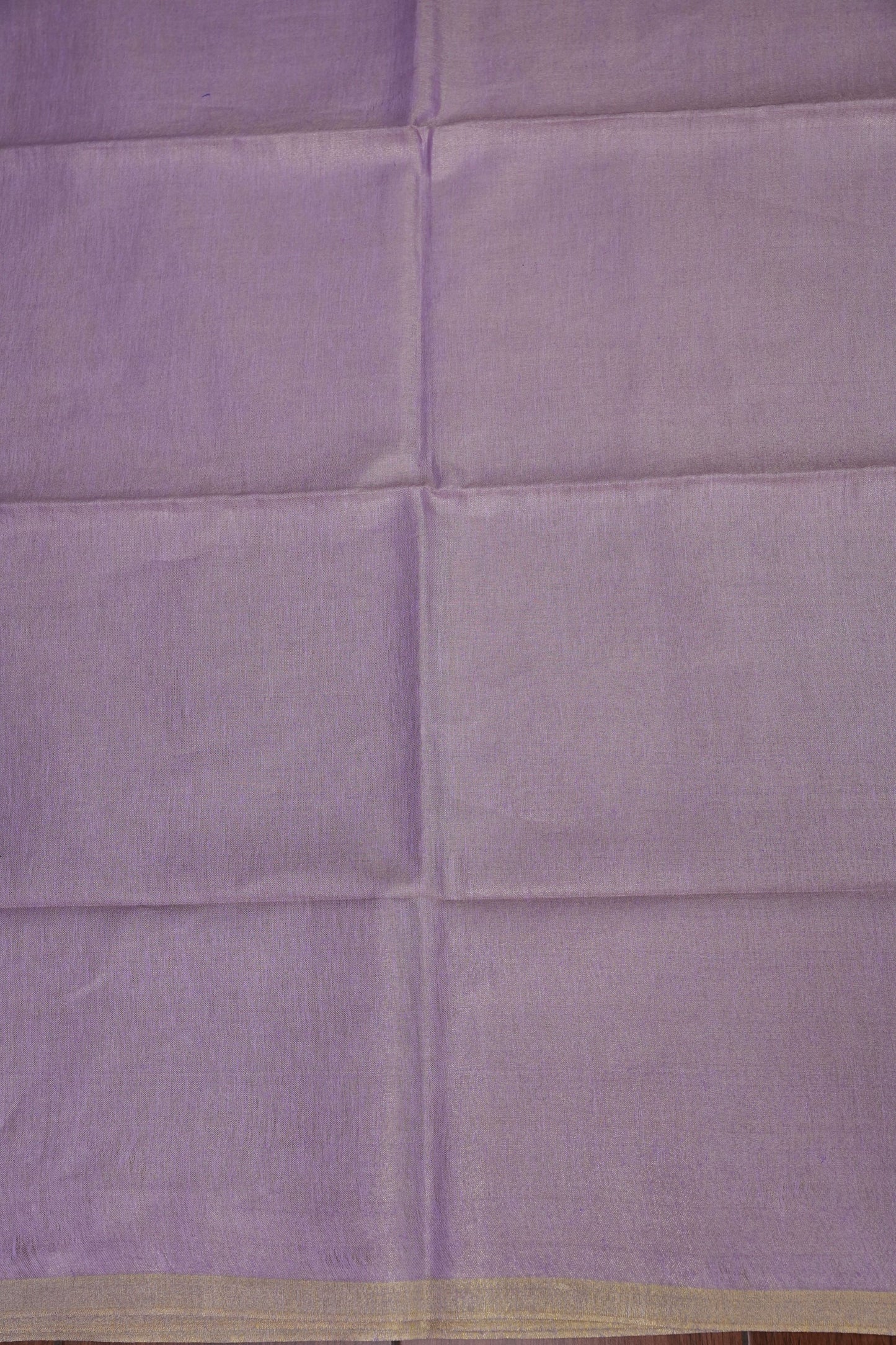 Soft Lilac Purple & Champagne Gold Tissue Linen Saree