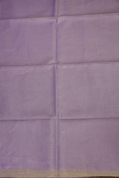 Soft Lilac Purple & Champagne Gold Tissue Linen Saree