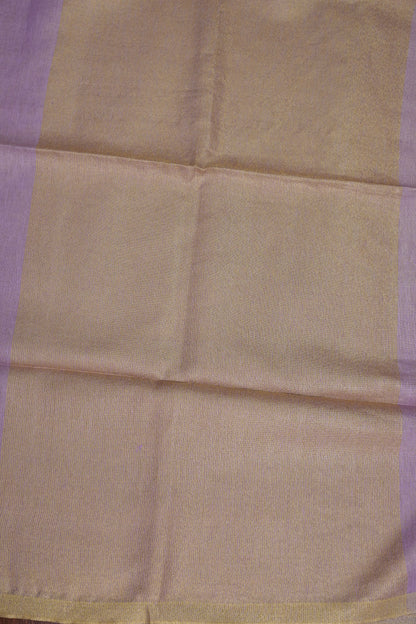 Soft Lilac Purple & Champagne Gold Tissue Linen Saree