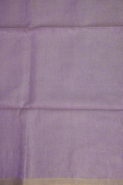 Soft Lilac Purple & Champagne Gold Tissue Linen Saree