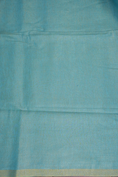 Sky Blue & Soft Gold Tissue Linen Saree