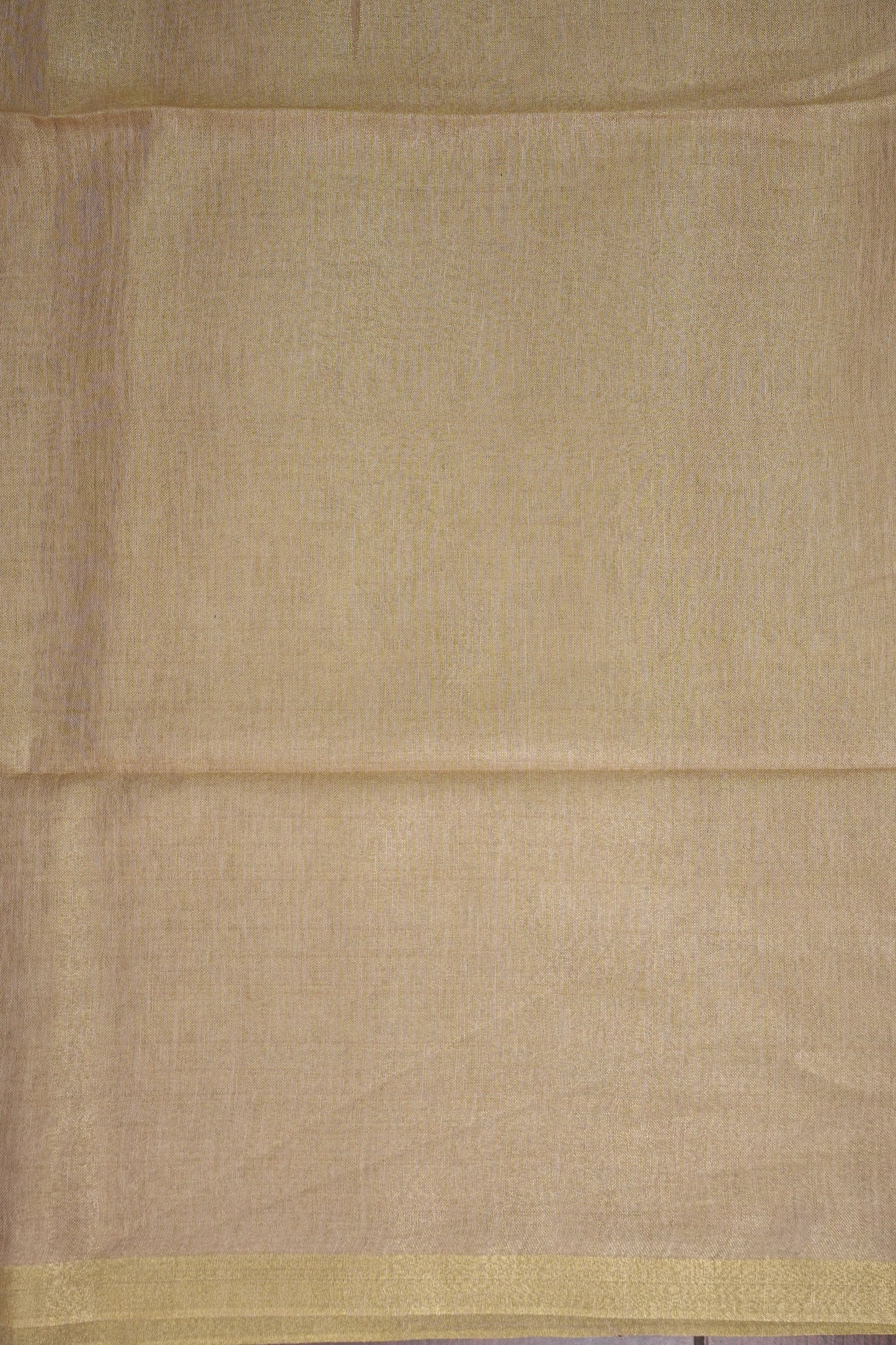 Champagne Beige & Soft Gold Tissue Linen Saree