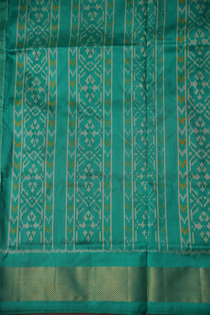 Pure Ikkat Soft Silk Saree - Magenta & Sea Green