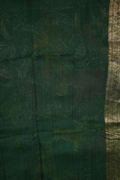 Soft Matka Banarasi Saree with Needle Design Work – Forest Green
