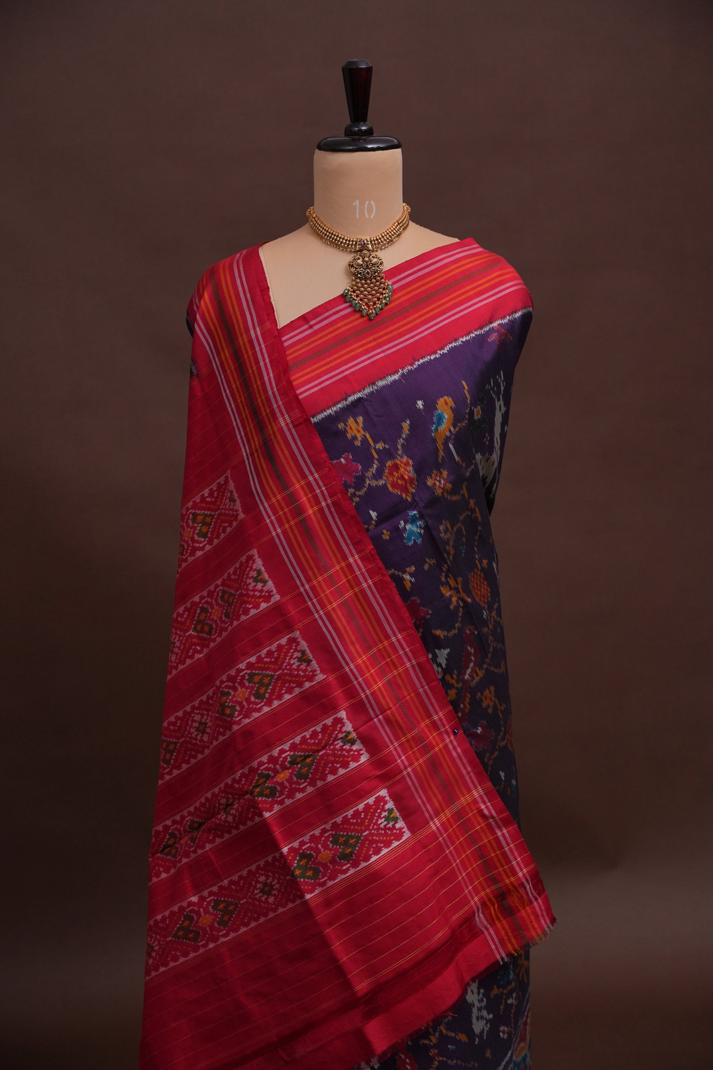 Pure Ikkat Soft Silk Saree - Aubergine Purple
