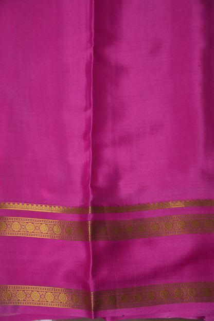 Pure Crepe Mysore Silk Saree - Pink & Powder Blue Pastel Stripes