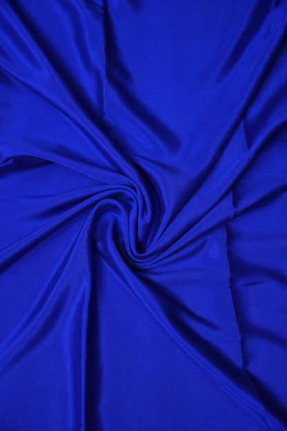 Pure Crepe Mysore Silk Saree - Ink Blue With Gandaberunda Motifs