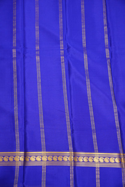 Pure Crepe Mysore Silk Saree - Deep Red & Blue