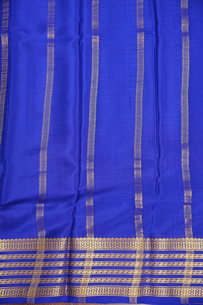 Pure Crepe Mysore Silk Saree - Sky Blue with Ink Blue Border