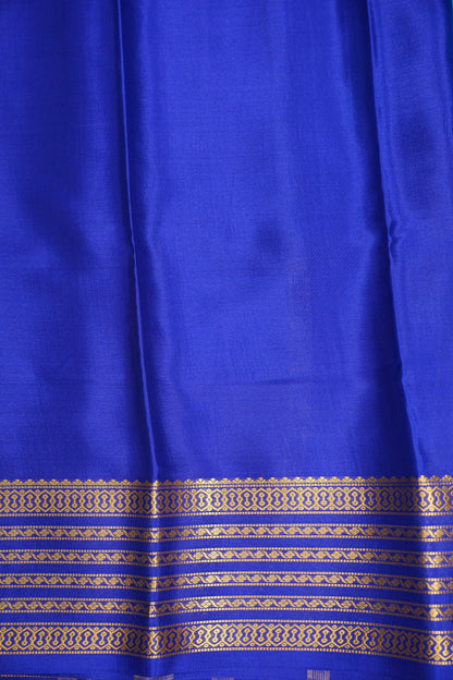 Pure Crepe Mysore Silk Saree - Sky Blue with Ink Blue Border