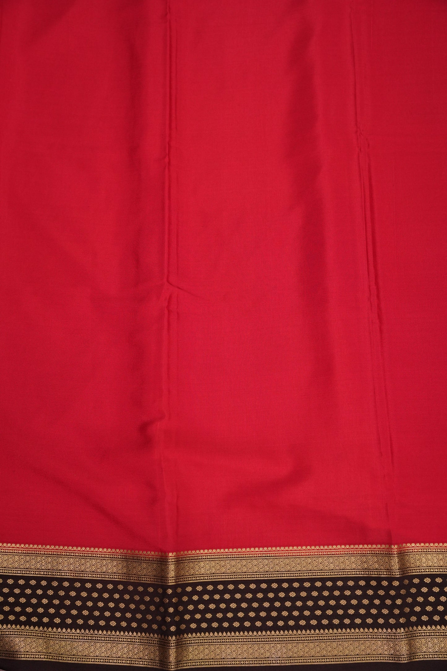 Pure Crepe Mysore Silk Saree - Maroon & Coffee Border