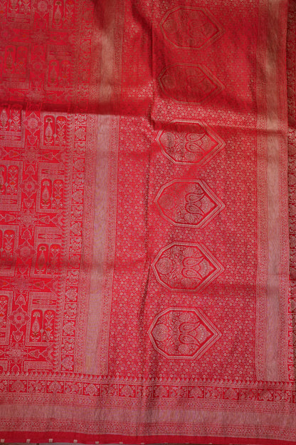 Banarasi Satin Silk Saree with Full Brocade Body – Red