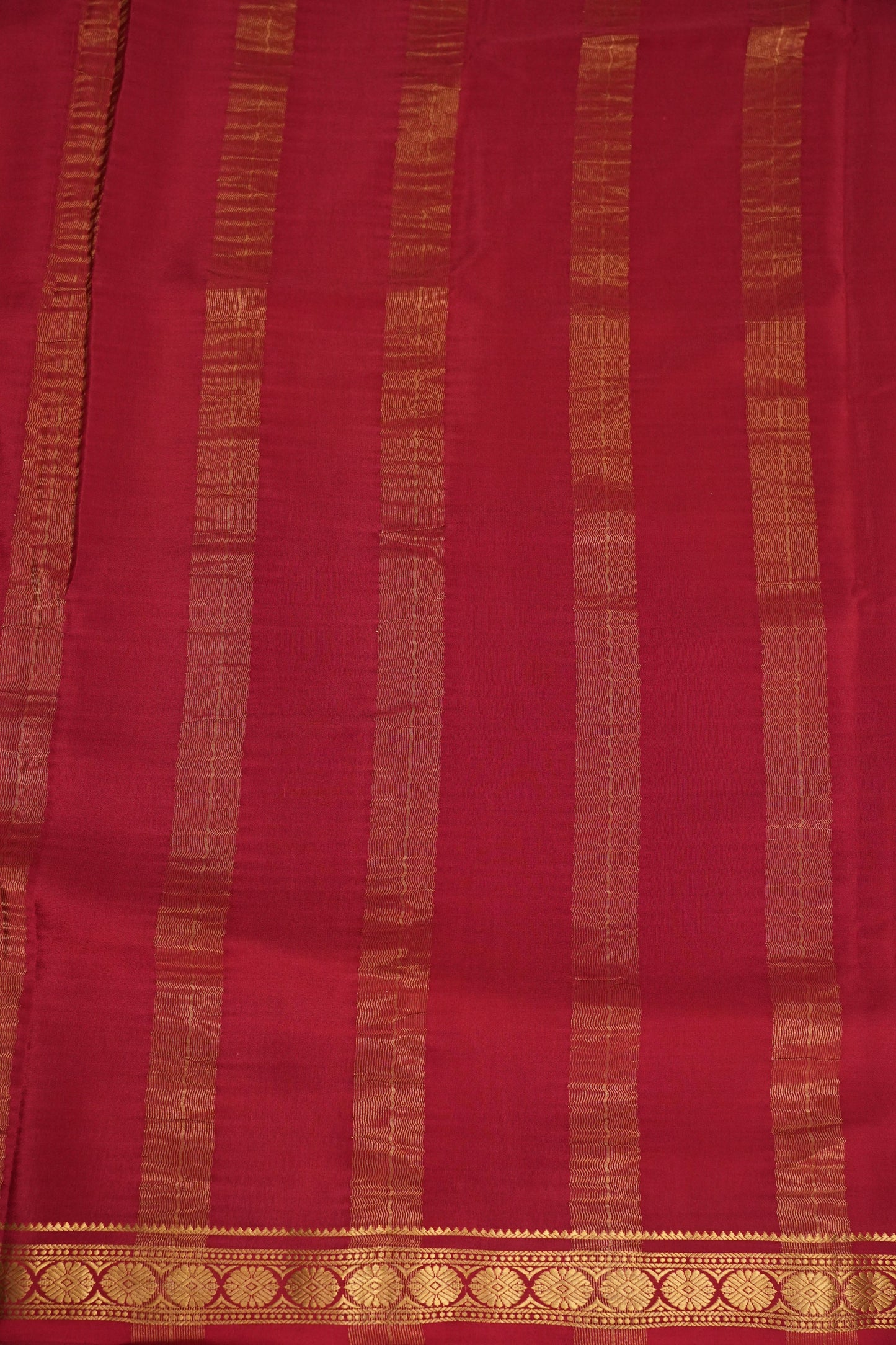 Shibori Tie & Dye Pure Crepe Mysore Silk Saree - Deep Red
