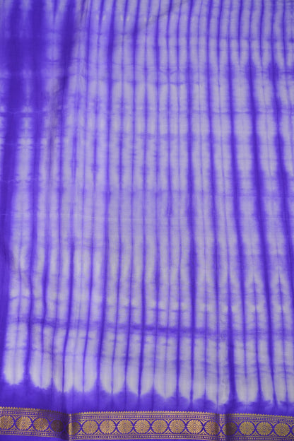 Shibori Tie & Dye Pure Crepe Mysore Silk Saree - Purple