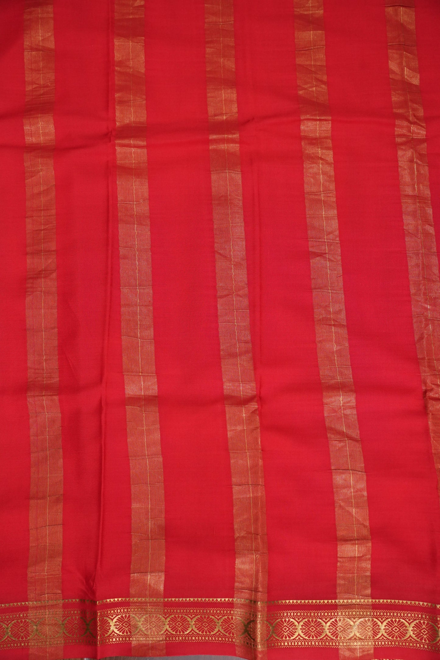 Shibori Tie & Dye Pure Crepe Mysore Silk Saree - Rust Orange