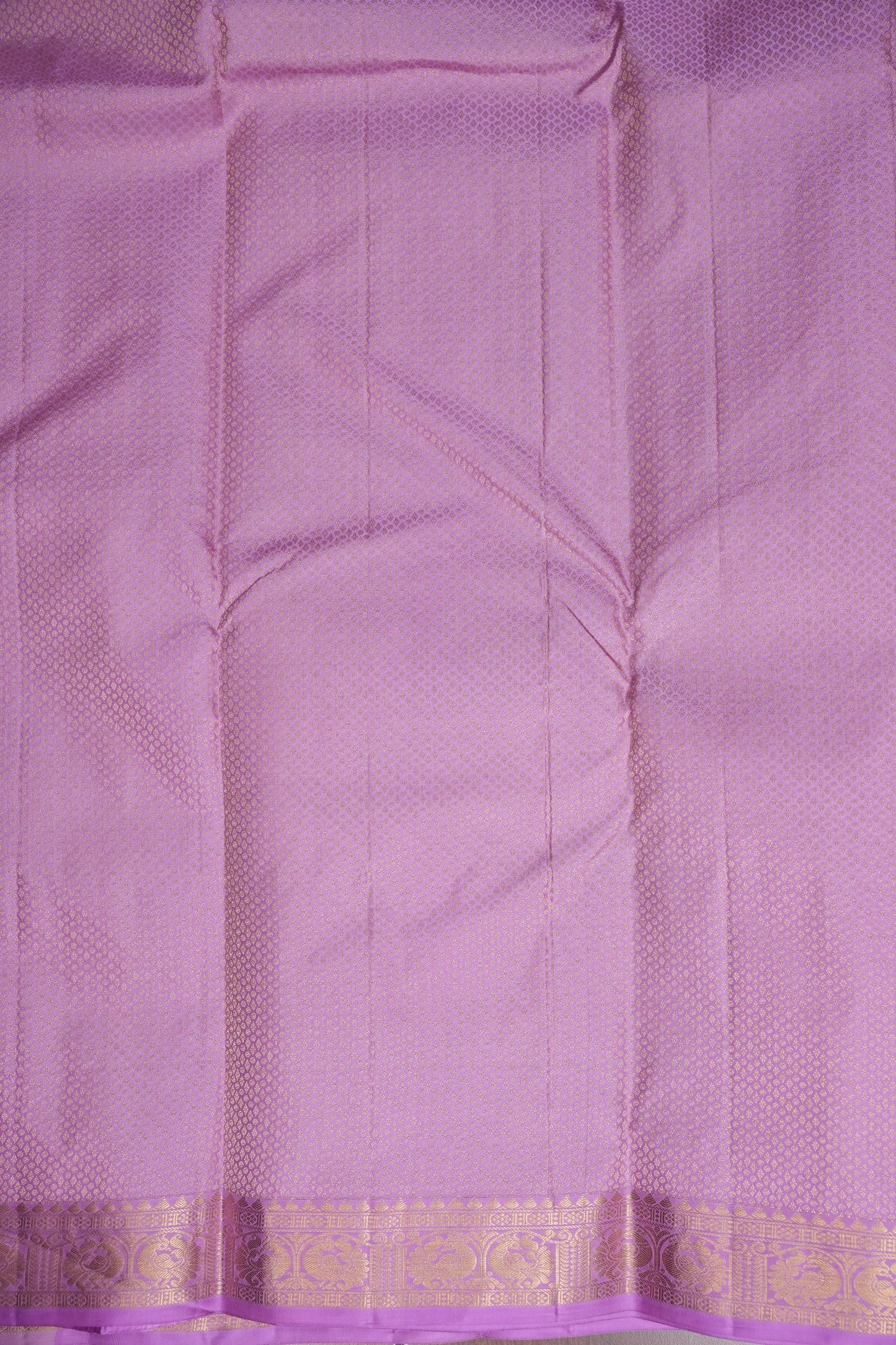 Beige & Lilac Pure Kanchipuram Silk Saree|Silk Mark Certified