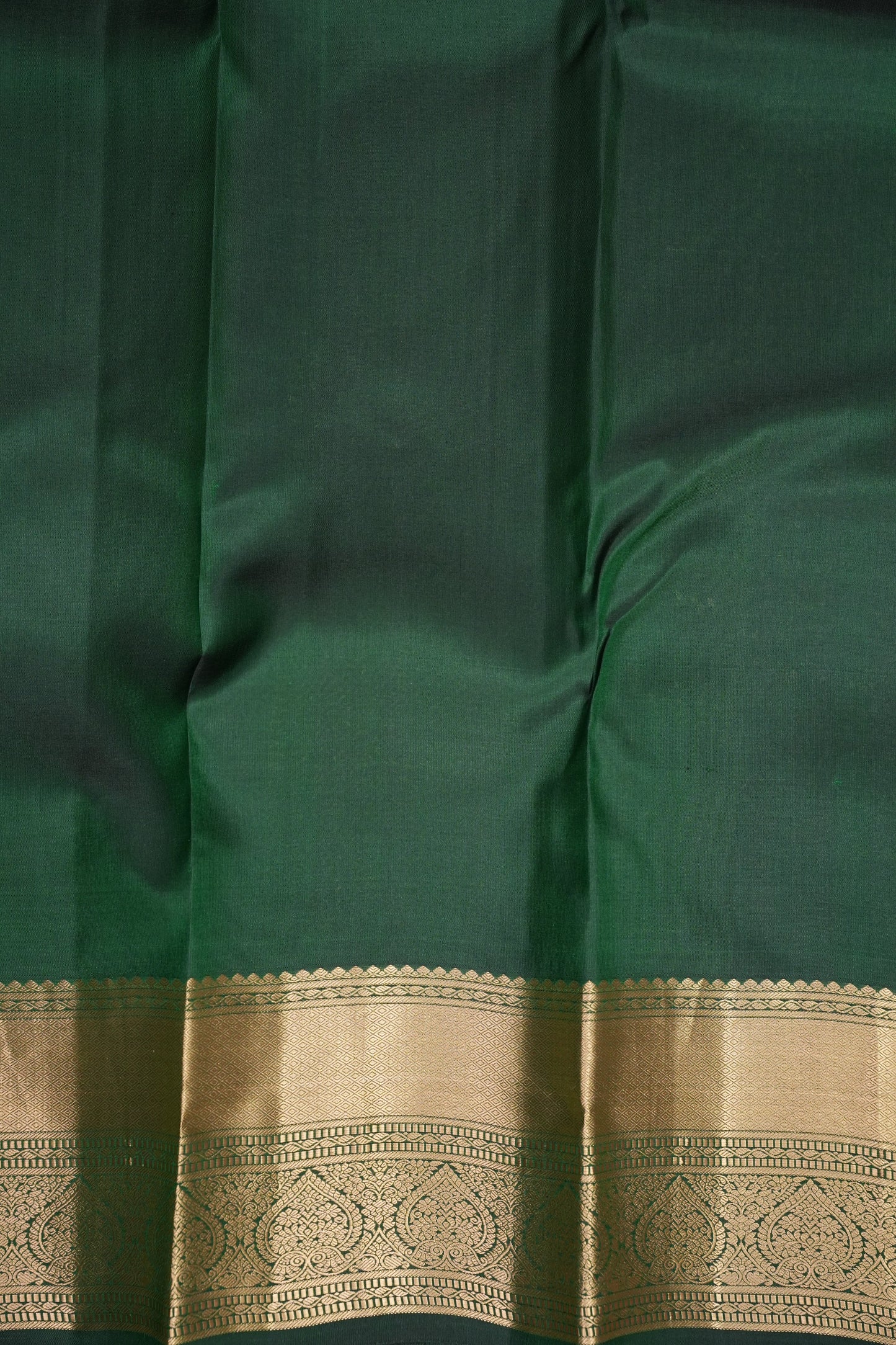 Bottle Green Brocade Pure Kanchipuram Silk Saree|Silk Mark Certified