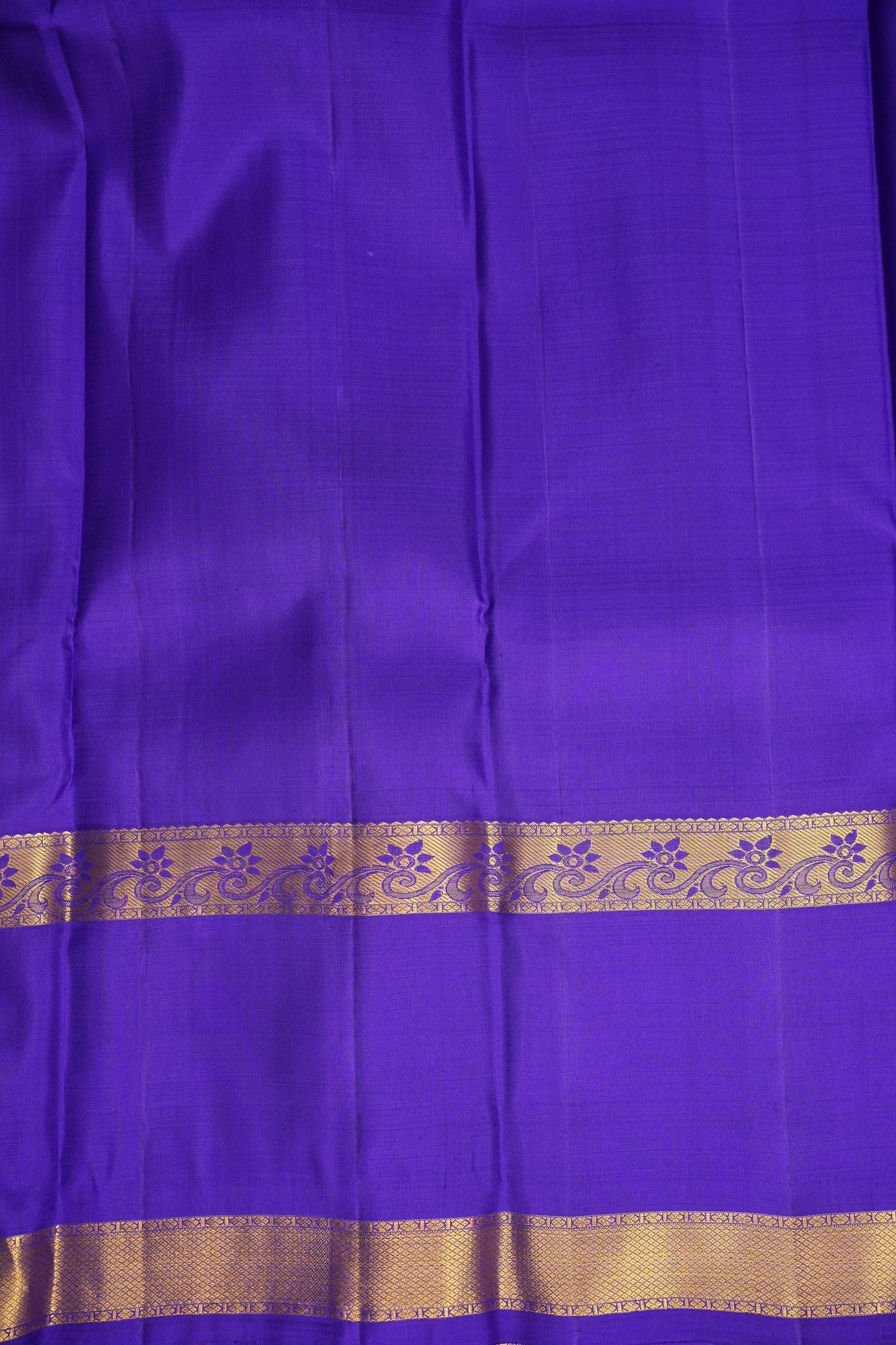 Mustard & Purple Border Pure Kanchipuram Silk Saree|Silk Mark Certified