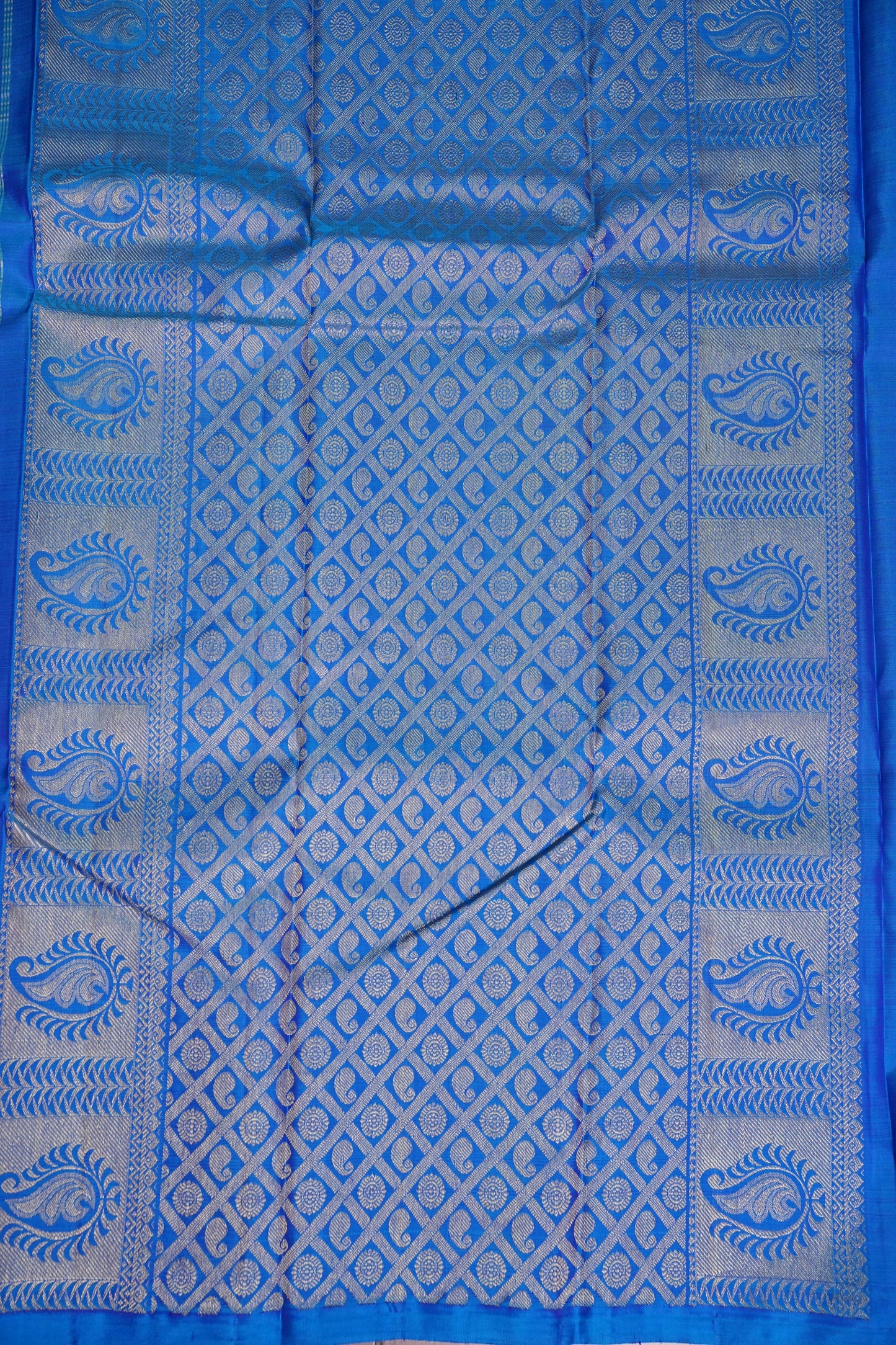 Royal Blue with Contrast Pure Kanchipuram Silk Saree|Silk Mark Certified