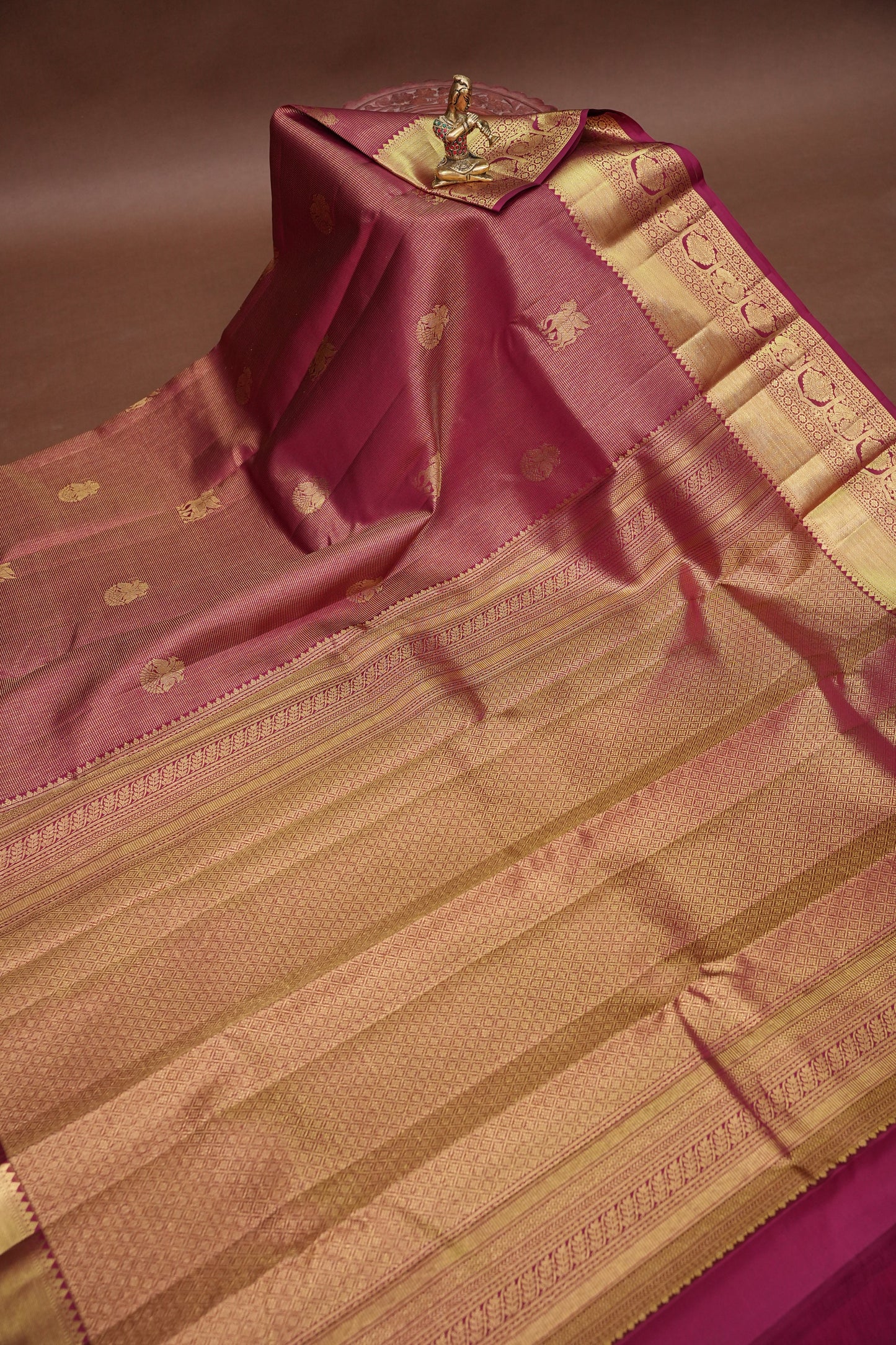 Bridal Deep Maroon Pure Kanchipuram Silk Saree|Silk Mark Certified