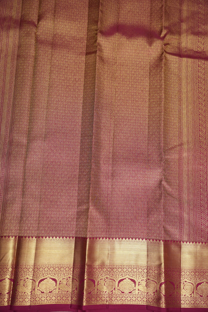 Bridal Deep Maroon Pure Kanchipuram Silk Saree|Silk Mark Certified