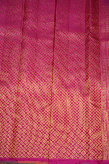 PURE KANCHIPURAM SILK PALLAM PALUM KATTAM SAREE – MULTICOLOUR CHECKS WITH PINK PALLU | SILK MARK CERTIFIED