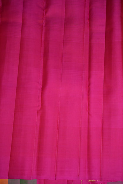 PURE KANCHIPURAM SILK PALLAM PALUM KATTAM SAREE – MULTICOLOUR CHECKS WITH PINK PALLU | SILK MARK CERTIFIED