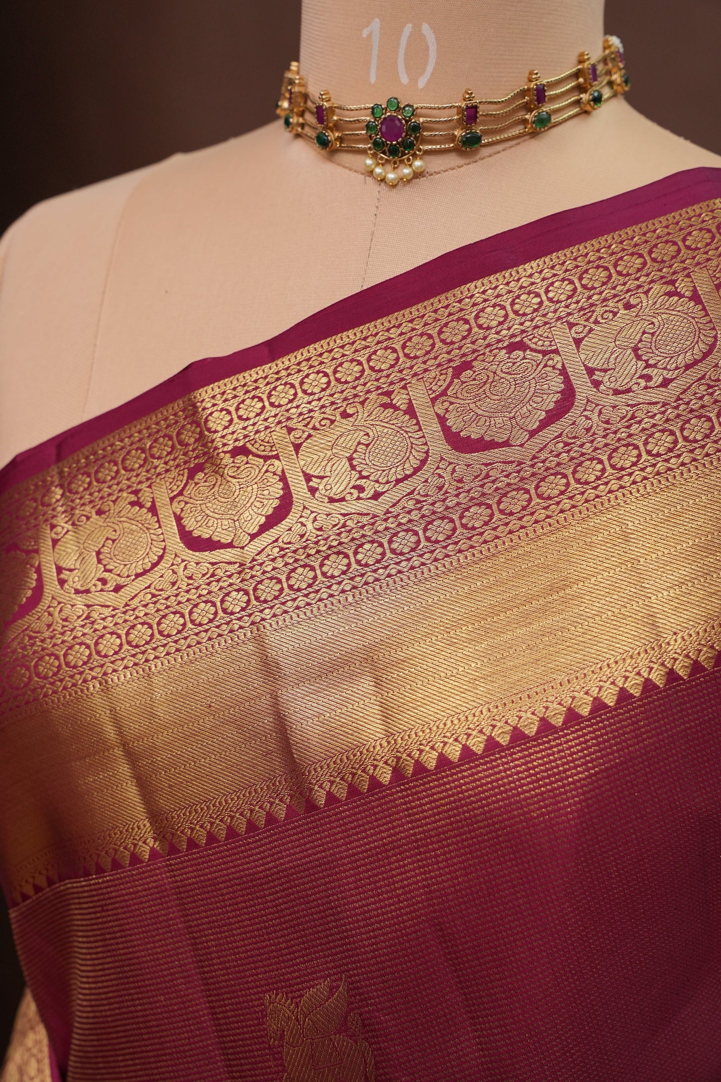 Bridal Deep Maroon Pure Kanchipuram Silk Saree|Silk Mark Certified