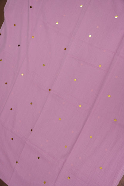 Mulmul Cotton Saree with Tassels - Pink