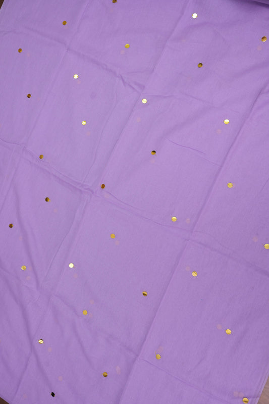 Mulmul Cotton Saree with Tassels - Lavender