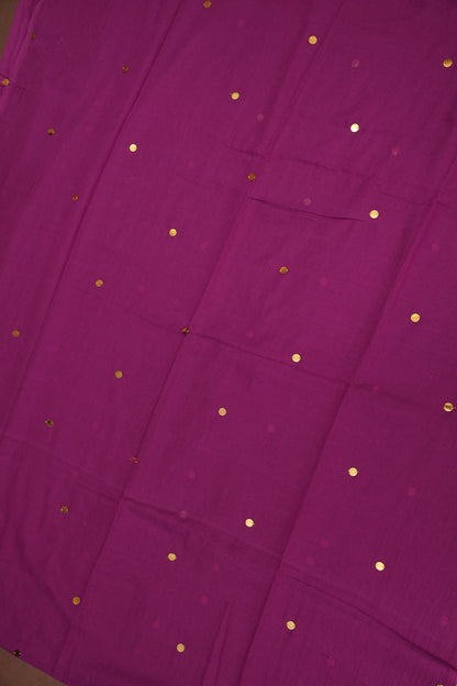 Mulmul Cotton Saree with Tassels - Dark Pink