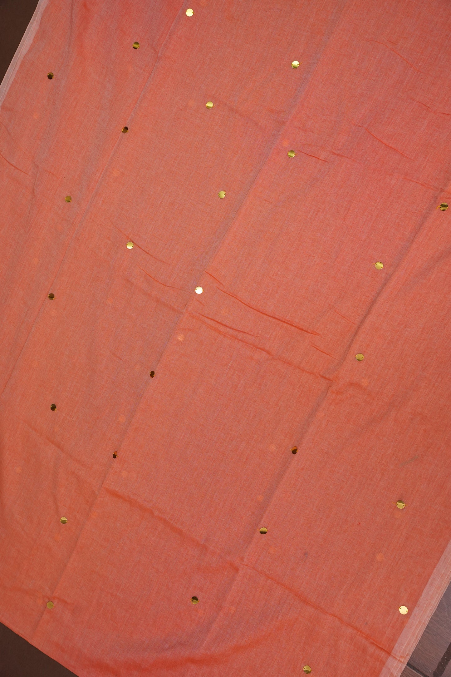 Mulmul Cotton Saree with Tassels - Sunset Orange