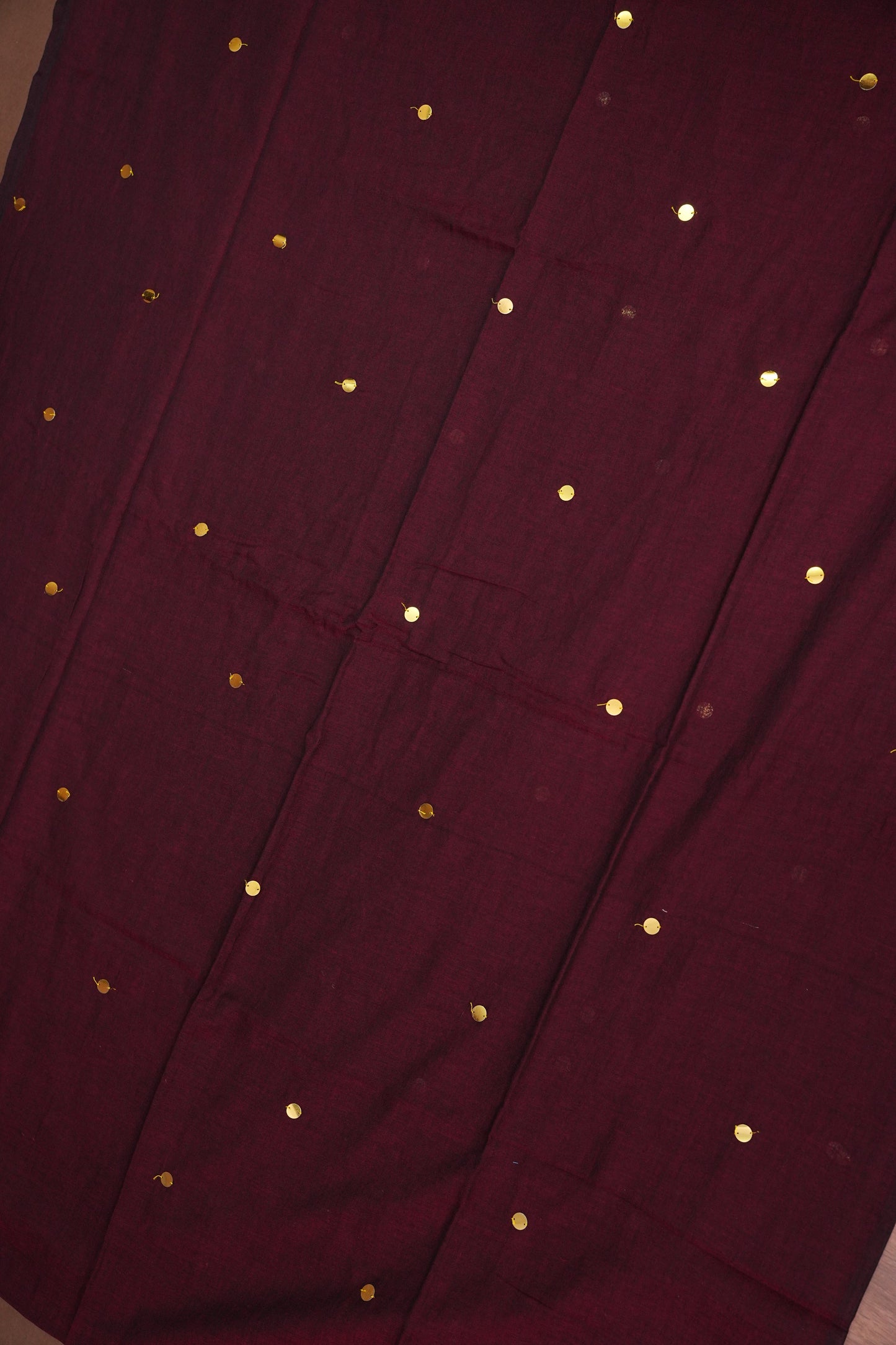 Mulmul Cotton Saree with Tassels - Maroon