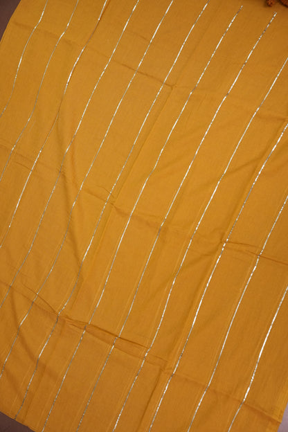 Mulmul Cotton Saree with Tassels - Mustard Yellow
