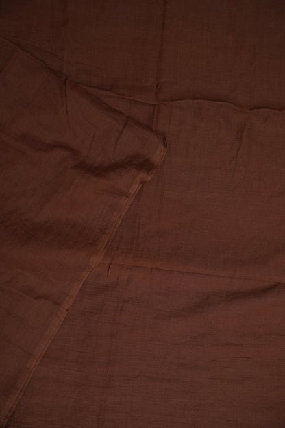 Chocolate Brown Mul Mul Cotton Party Wear Saree with Handcrafted Flying Eagle Embellishment