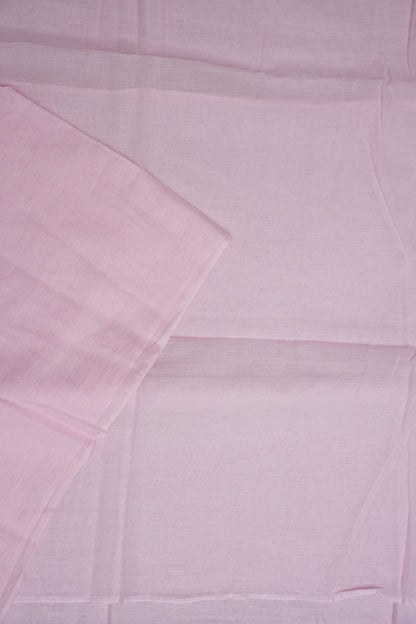 Blush Pink Mul Mul Cotton Party Wear Saree with Handcrafted Flying Eagle Embellishment