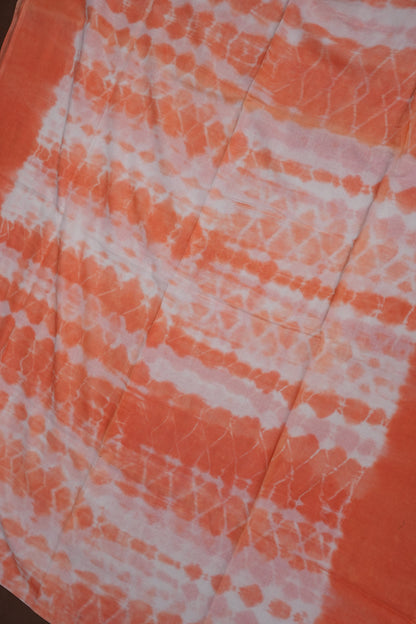 Mulmul Cotton Saree with Tassels - Peach