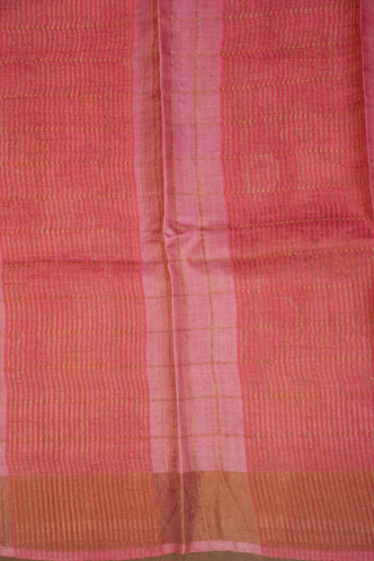 Pure Tussar Silk Saree with Handpainted Blouse-Yellow|Silk Mark Certified