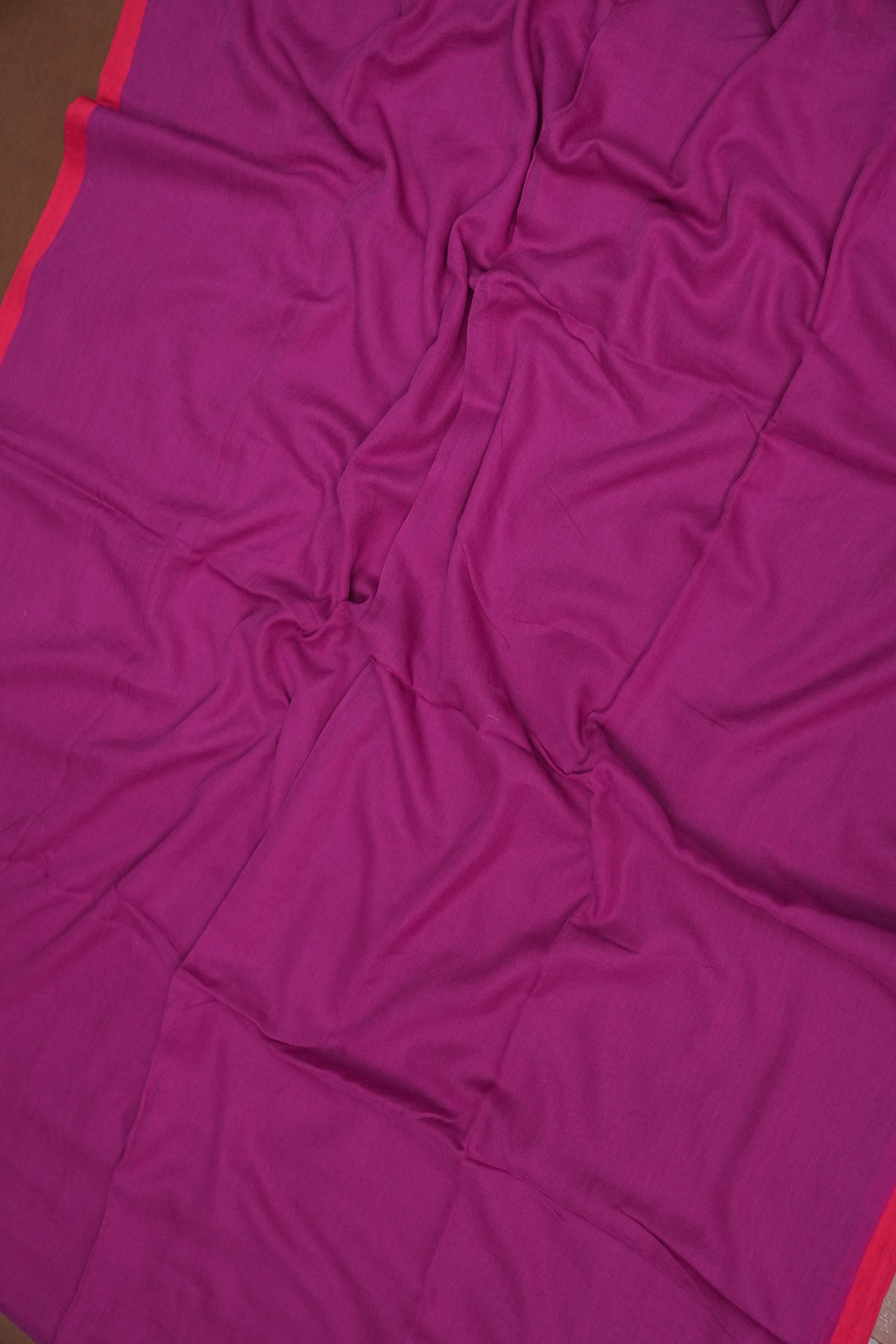 Mulmul Cotton Saree with Tassels - Pink