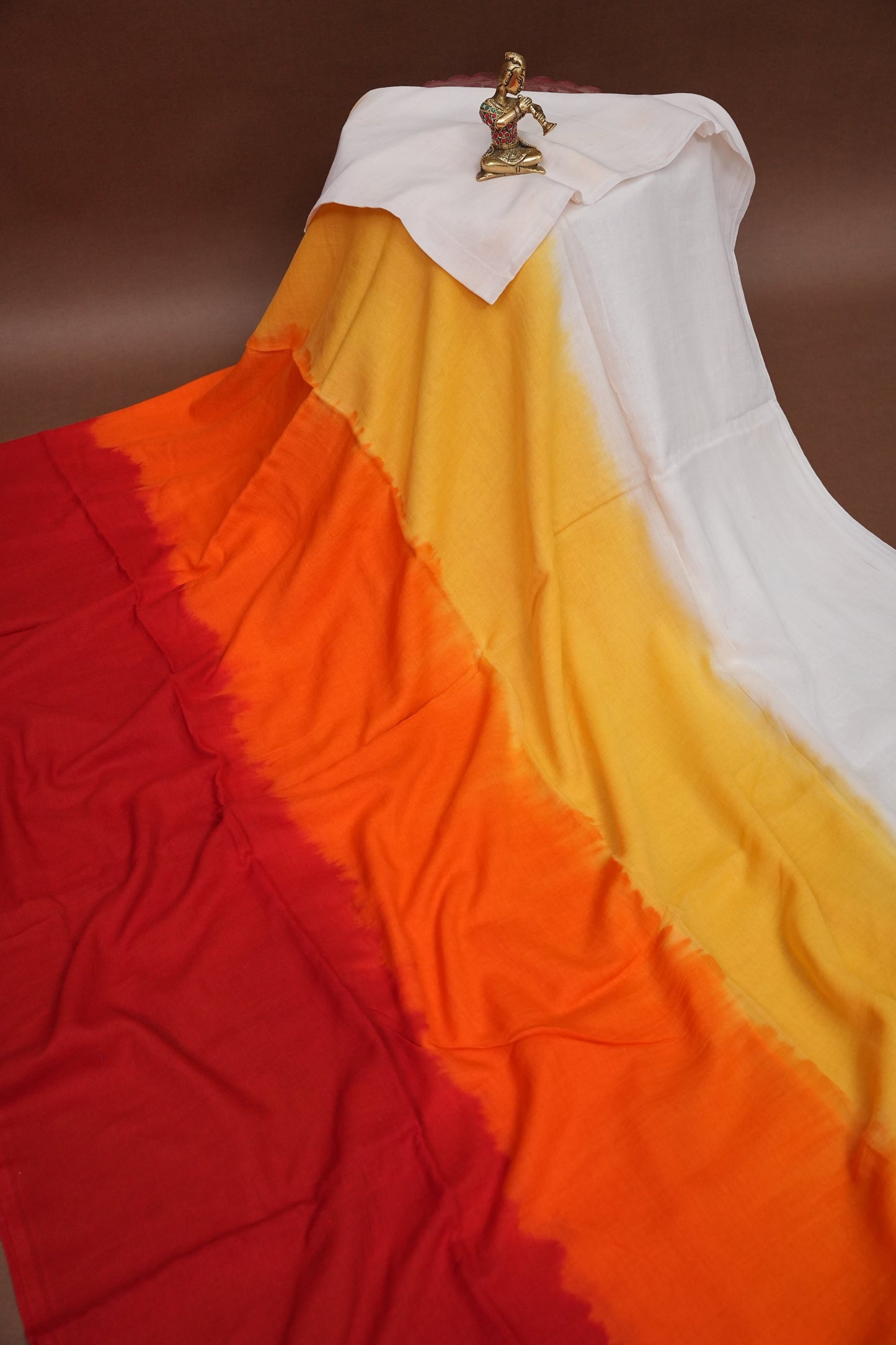 Mulmul Cotton Saree with Tassels - Multicolor