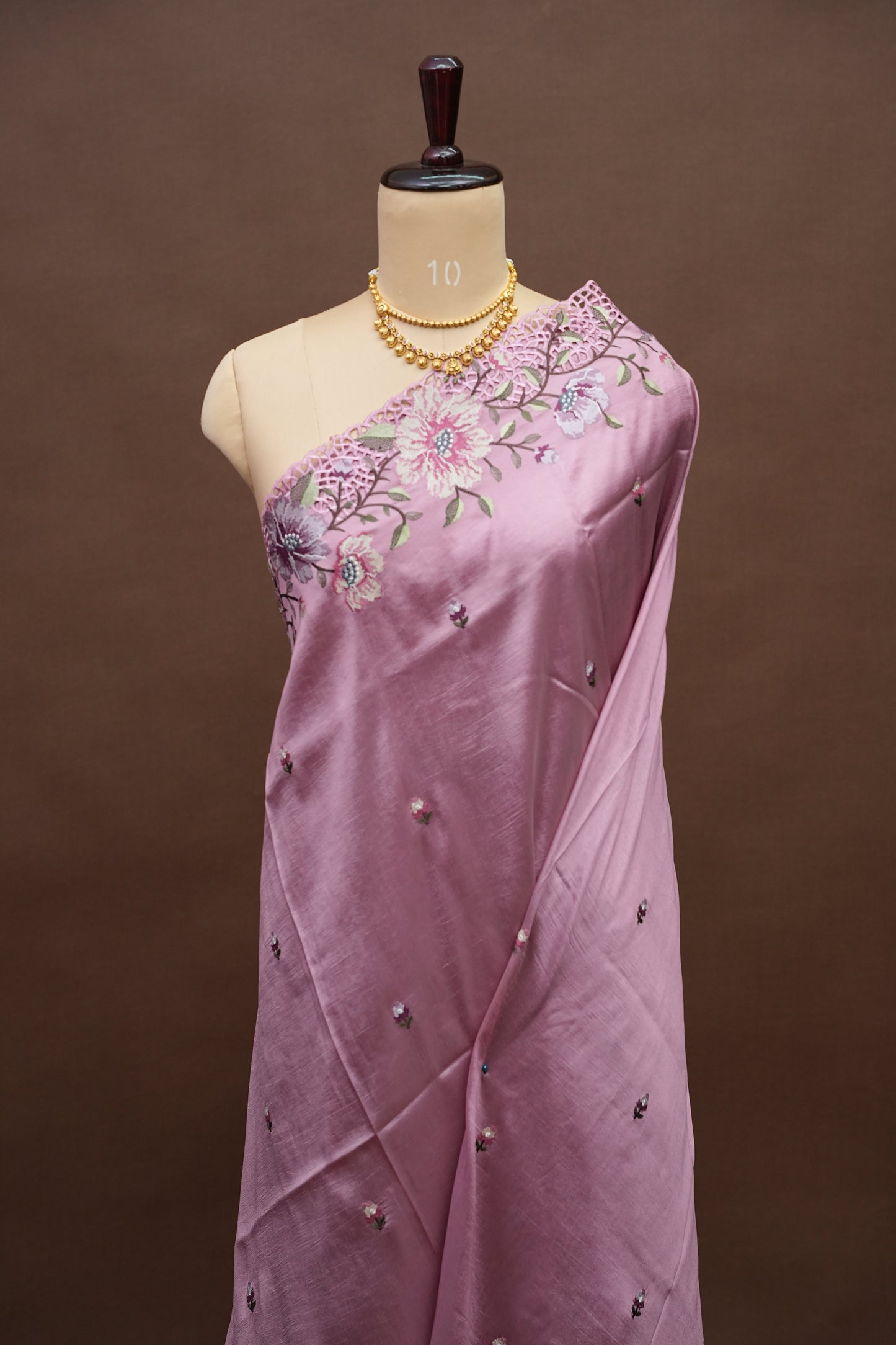 Party Wear Embroidered Soft Organza Saree – Pink Floral Elegance