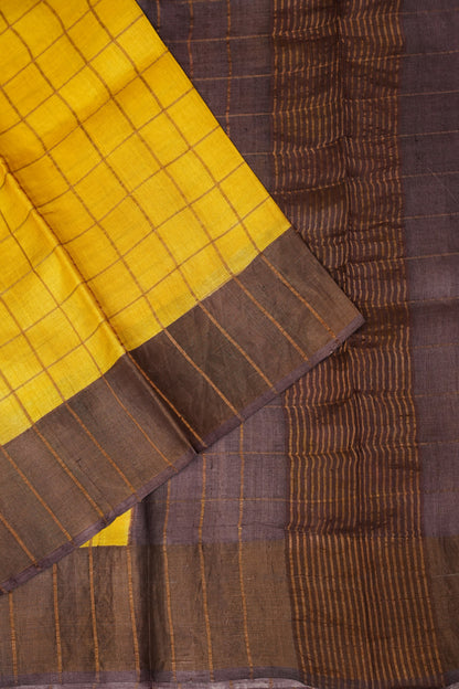 Pure Tussar Silk Saree with Handpainted Blouse-|Silk Mark Certified