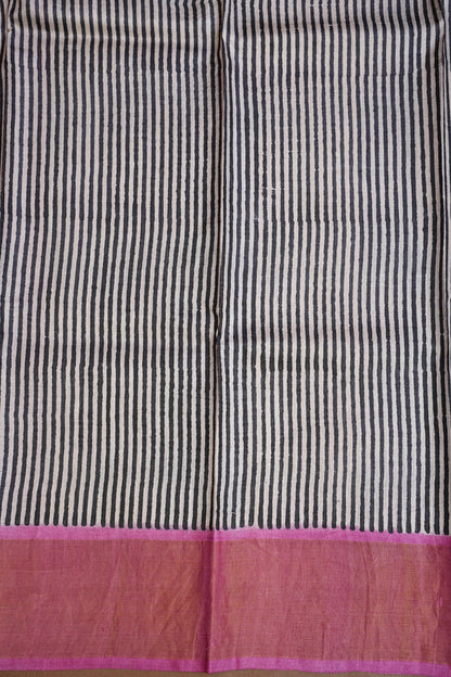 Geometric Patterned Pure Tussar Silk Saree-Pink|Silk Mark Certificate