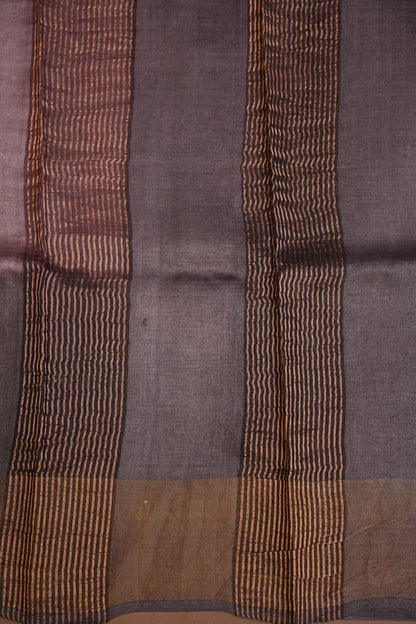 Geometric Patterned Pure Tussar Silk Saree-Multitoned|Silk Mark Certificate